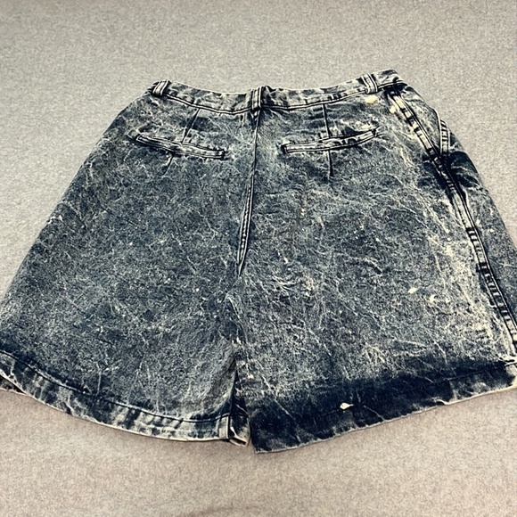 Y2K Vintage High Waisted Denim Shorts Womens Medium Skater Wide Coastal Acid - Picture 7 of 9